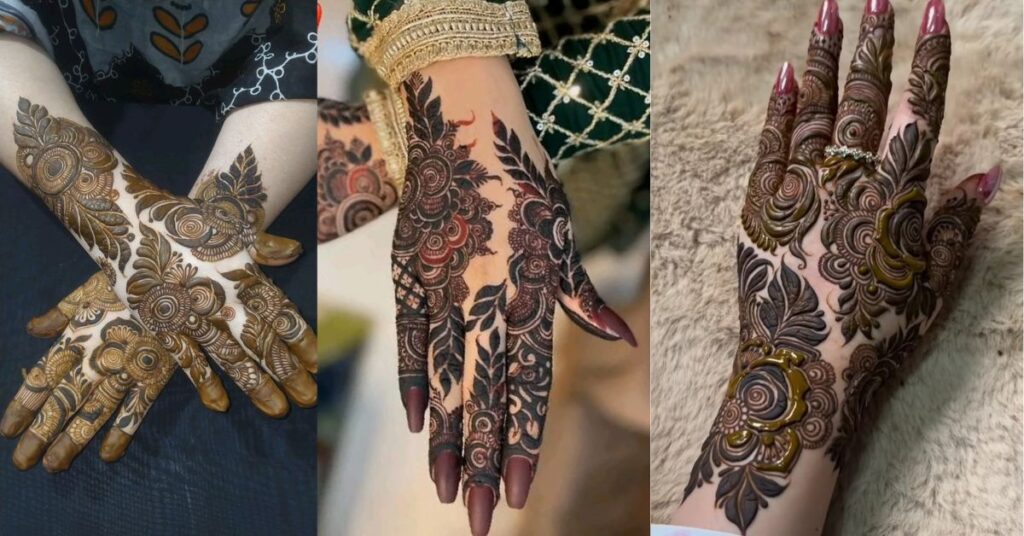Bridal Arabic mehndi designs full hand with bold and detailed patterns
