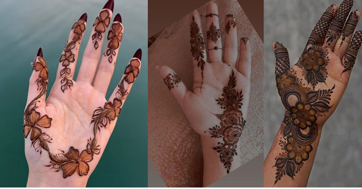 front hand simple mehndi design easy and elegant