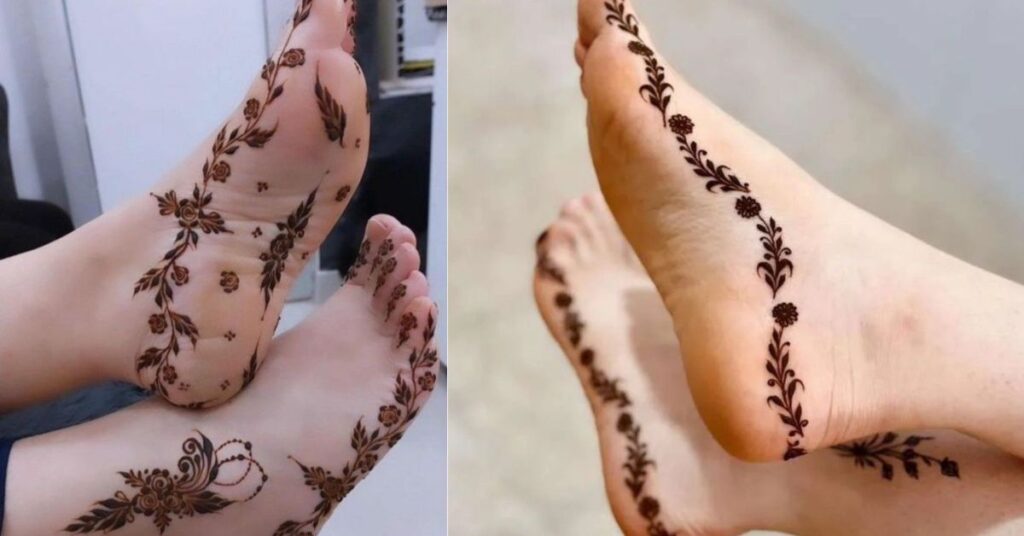 modern foot mehndi design minimal stylish 2026