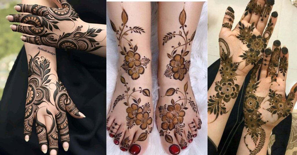modern arabic bridal mehndi designs stylish floral henna patterns for bride