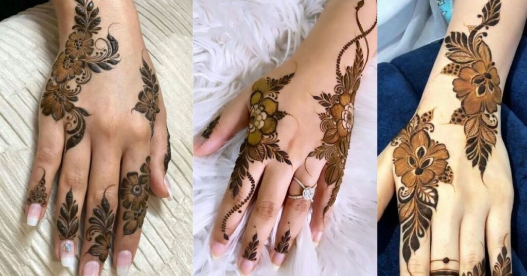 Simple Arabic mehndi design easy floral henna pattern for beginners