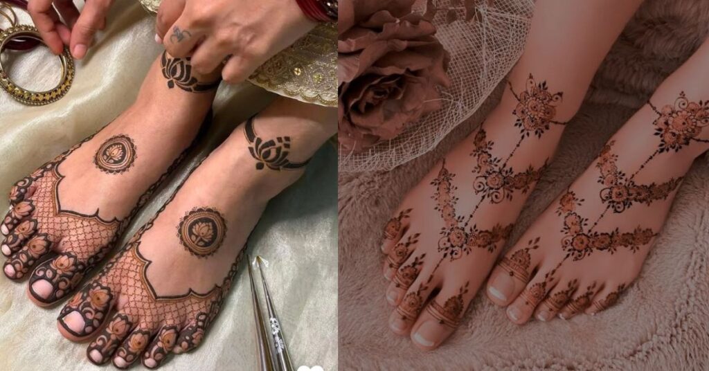 simple foot mehndi design easy floral pattern 2026