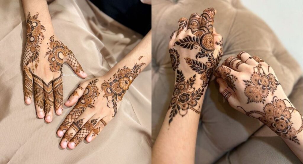 two hand mehndi design simple elegant