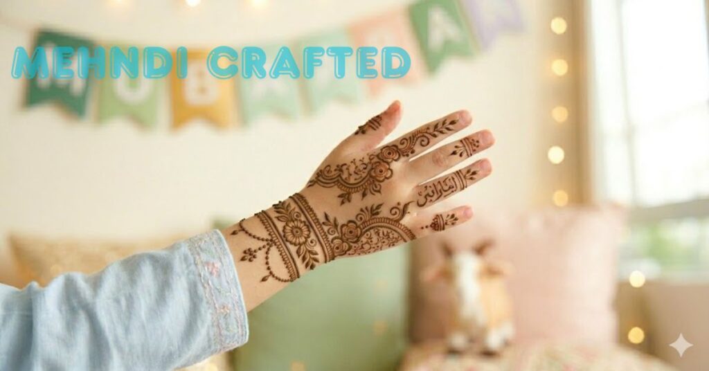 Bracelet style mehndi for kids Eid simple wrist henna design