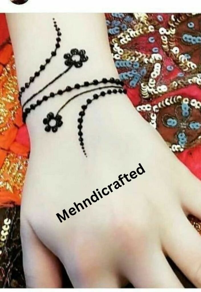 bracelet style mehndi design for Eid ul Adha 2026 easy wrist henna pattern at home