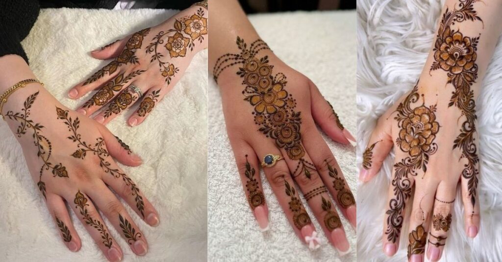 eid back hand mehndi design simple arabic style