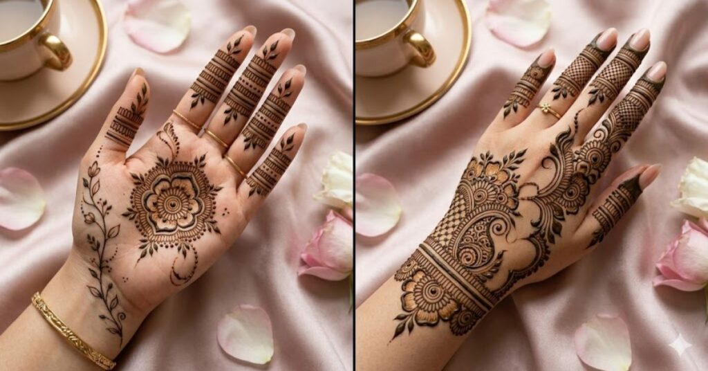 front hand vs back hand mother’s day mehndi designs