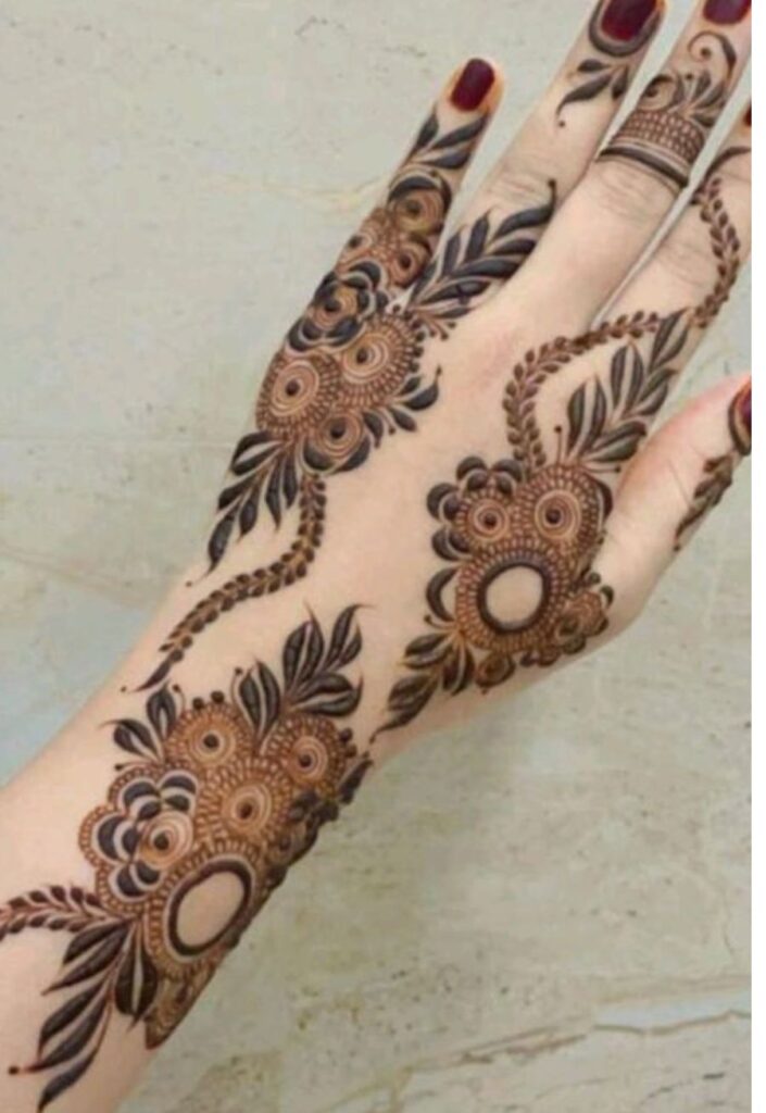Full hand Arabic fusion Bakra Eid mehndi design 2026 with bold floral patterns and detailed Pakistani mehndi style.
