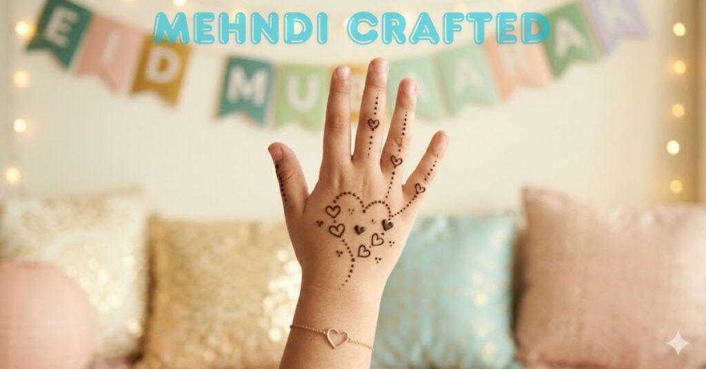 Heart mehndi designs for little hands cute simple Eid henna pattern for kids