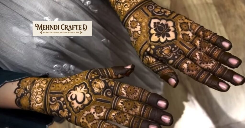 Heavy bridal Eid Mehndi Designs 2026 with intricate peacock and paisley full hand henna patterns