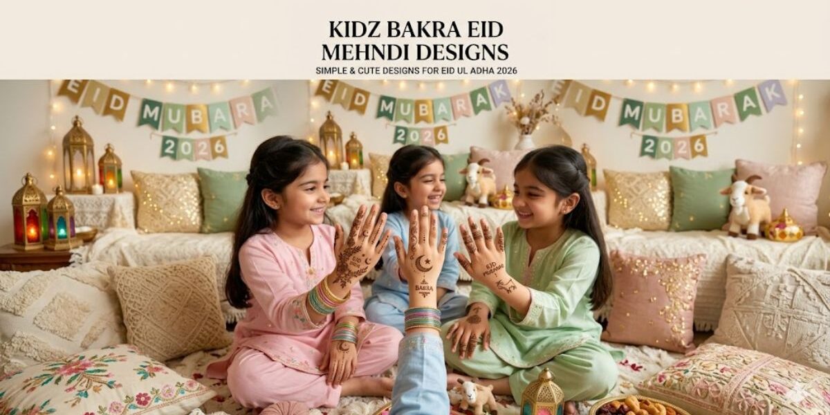 Kidz Bakra Eid Mehndi Designs cute girl showing simple festive mehndi on hands