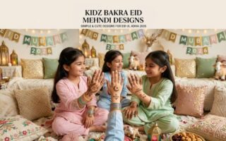 Kidz Bakra Eid Mehndi Designs cute girl showing simple festive mehndi on hands