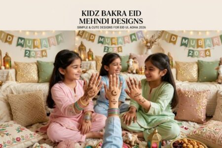Kidz Bakra Eid Mehndi Designs cute girl showing simple festive mehndi on hands