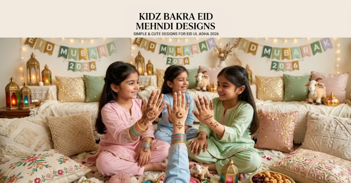 Kidz Bakra Eid Mehndi Designs cute girl showing simple festive mehndi on hands