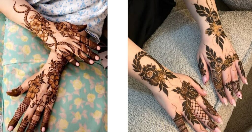 Latest mehndi design 2026 featuring elegant modern and traditional henna patterns on female hands with detailed floral and mandala artwork, stylish bridal mehndi inspiration.