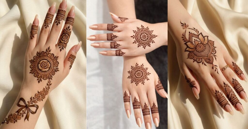 mandala back hand mehndi design simple and elegant