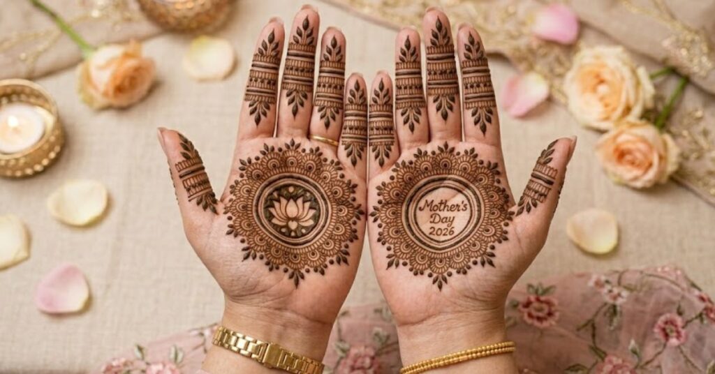 mandala mother’s day mehndi design 2026 elegant palm pattern