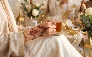 Simple Eid Mehndi Designs 2026 for Beginners featuring elegant minimal Arabic henna on hand with Eid festive aesthetic