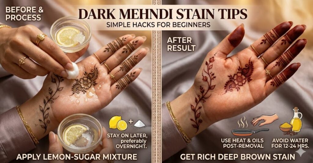 how to make mehndi darker naturally dark henna stain tips