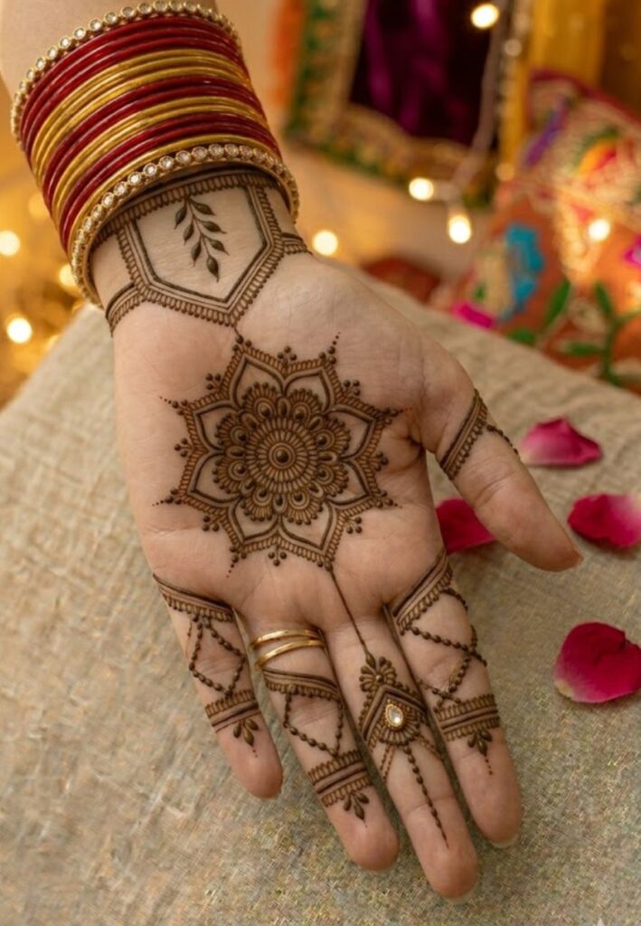 Trending 2026 modern front hand mehndi design
