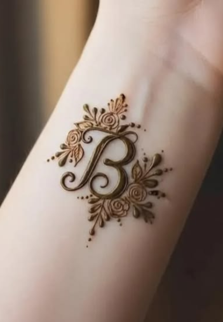Bracelet style name mehndi design 2026 elegant wrist henna pattern with name integration
