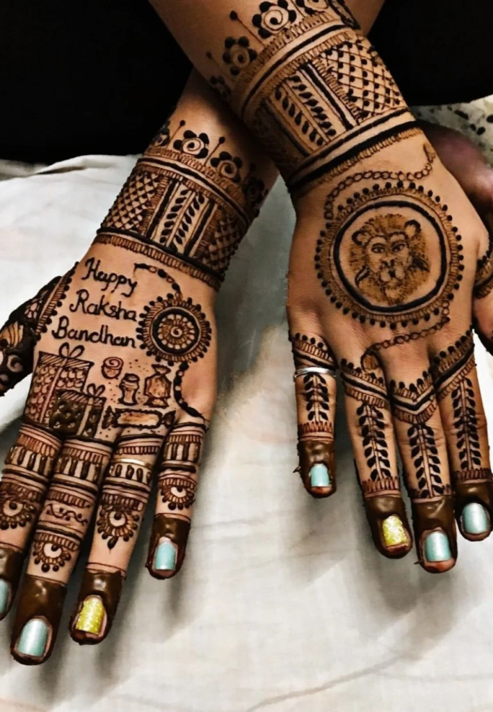 Bridal Inspired Raksha Bandhan Mehndi 2026 heavy traditional mehndi design for festive celebration elegant full hand floral and paisley pattern