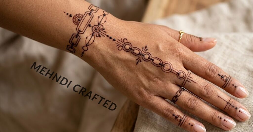 Chain link mehndi design.