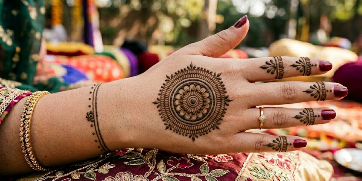 Beautiful Circle Mehndi design 2026 with elegant mandala patterns on hands