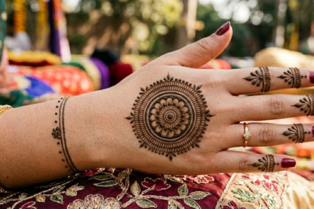 Beautiful Circle Mehndi design 2026 with elegant mandala patterns on hands