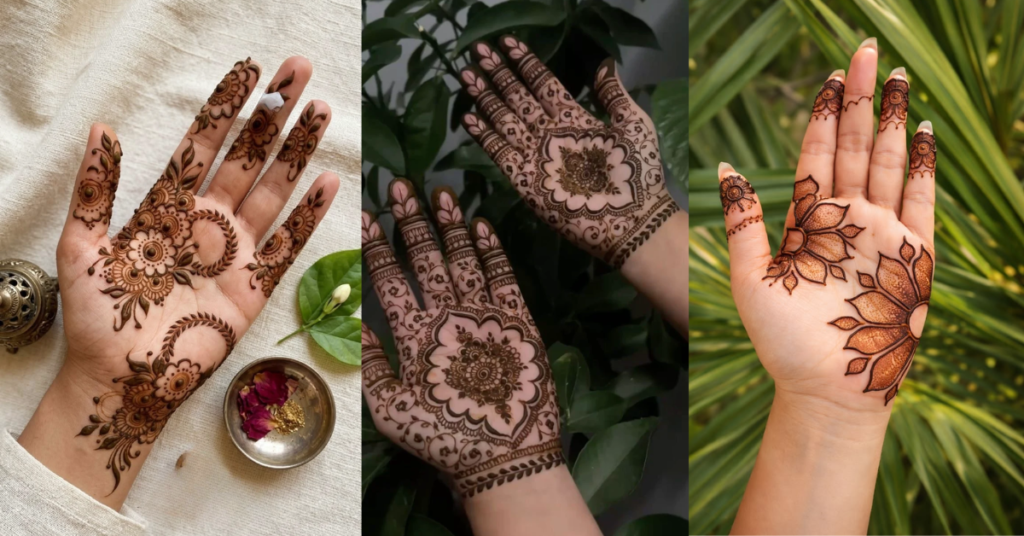 Front Hand Mehndi Designs 2026 modern floral and Arabic style henna trends on hand