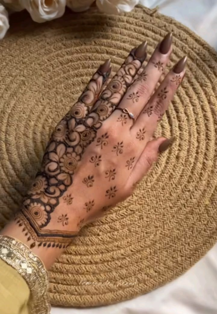 Half Hand Engagement Mehndi Designs 2026 modern elegant bridal style
