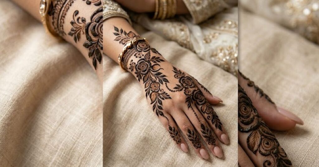 Half Hand Mehndi Designs 2026 elegant Arabic floral henna featured design.