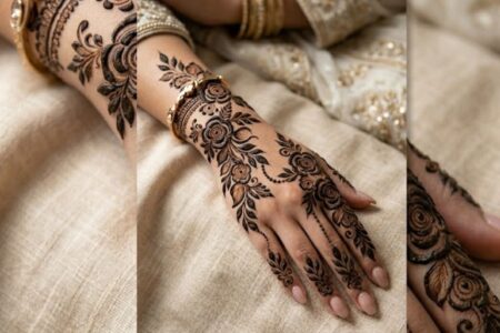 Half Hand Mehndi Designs 2026 elegant Arabic floral henna featured design.