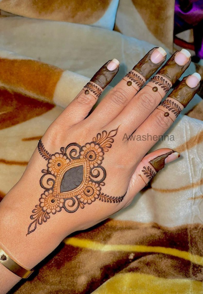 Jewelry style bracelet mehndi design on wrist