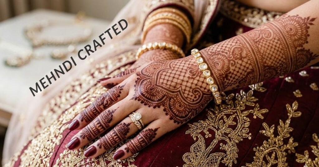 Lace style mehndi design.