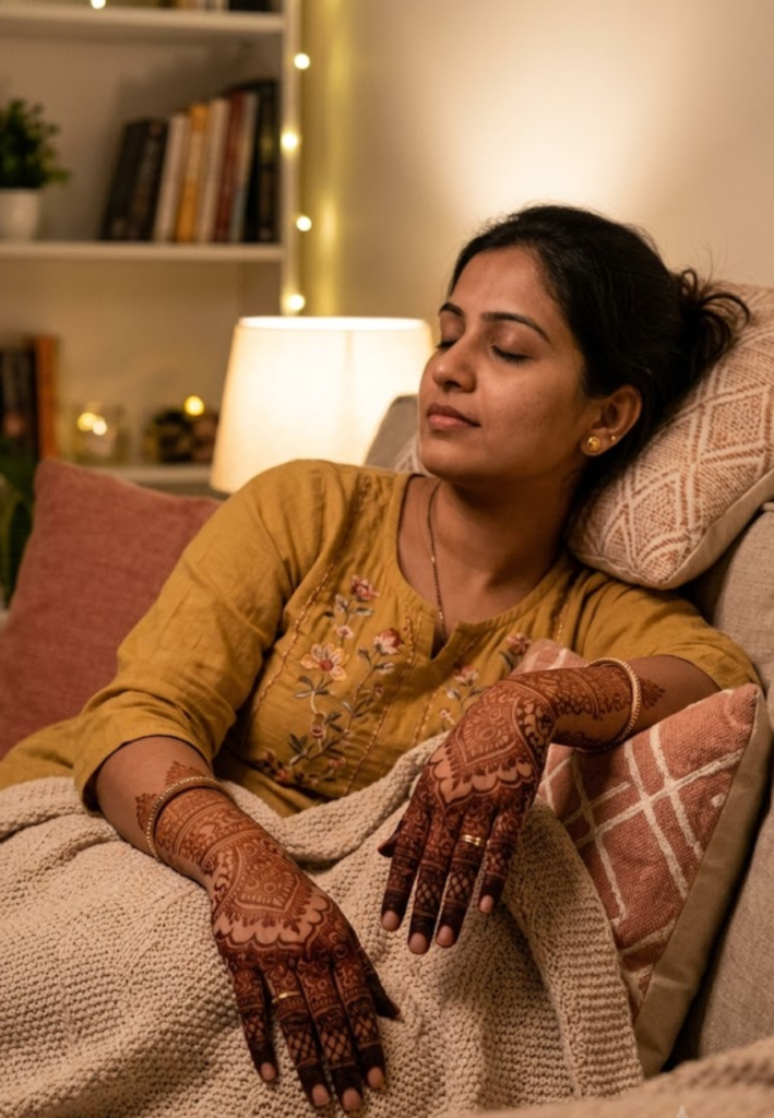 Leaving mehndi on overnight for a darker stain