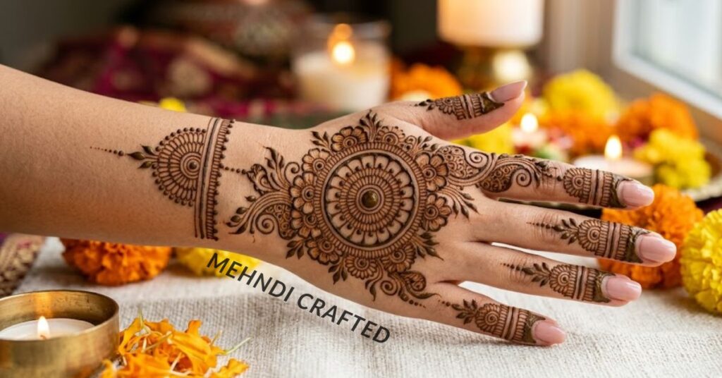 Mandala floral mehndi design.