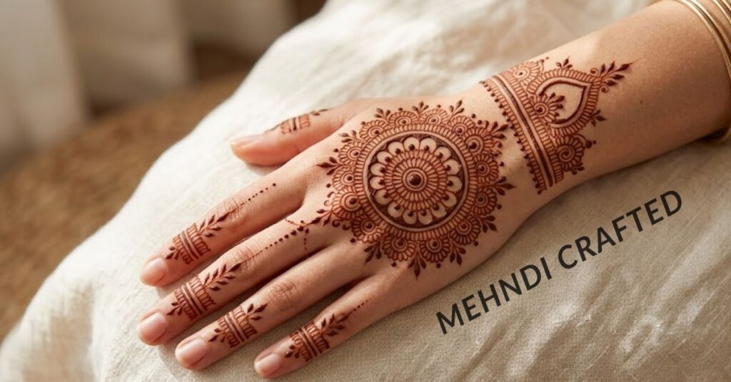 Mandala half hand mehndi design.