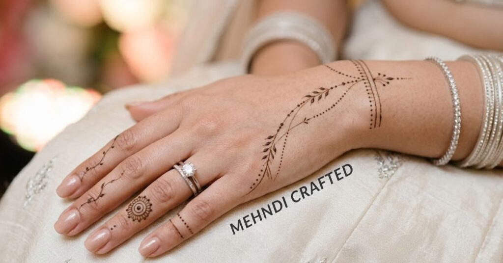 Minimal bridal mehndi design.
