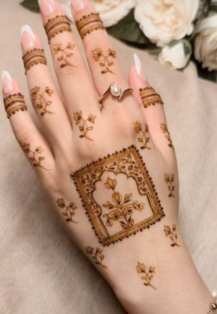 Minimal Engagement Mehndi Designs 2026 simple elegant bridal henna