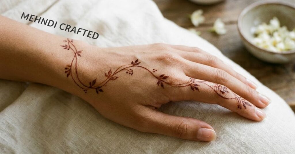 Finger vine mehndi design.
