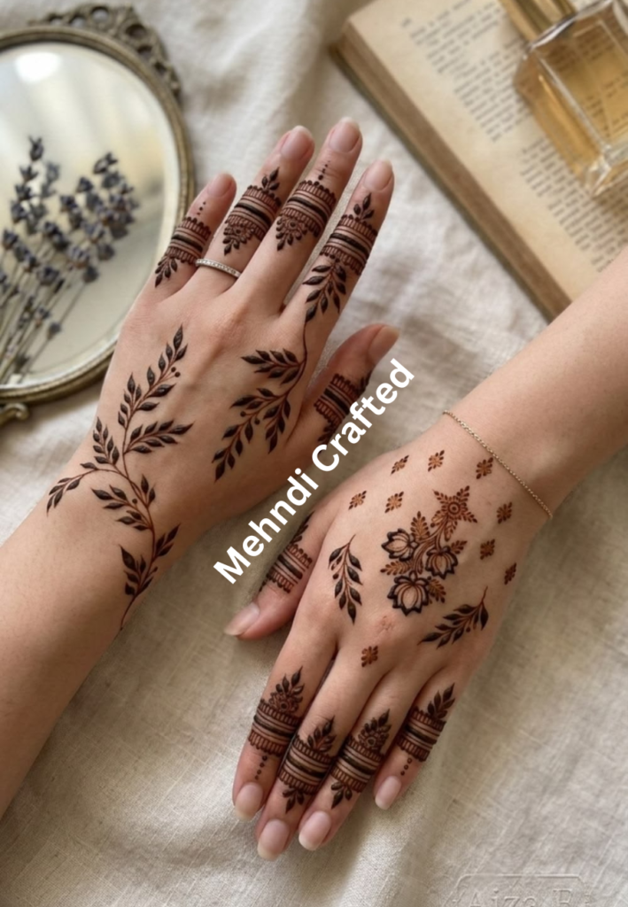 Simple and minimal mehndi design for modern girls