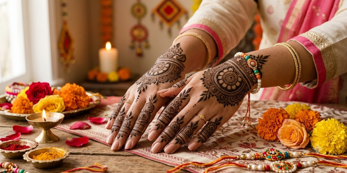 Raksha Bandhan Mehndi Designs 2026 beautiful festive bridal and Arabic style hand mehndi design for sisters