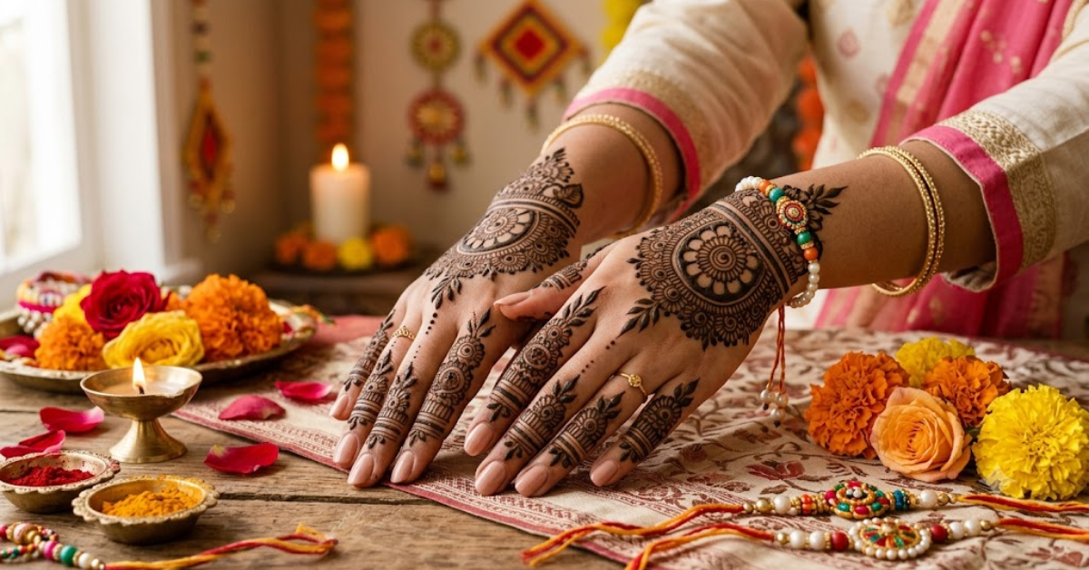 Raksha Bandhan Mehndi Designs 2026 beautiful festive bridal and Arabic style hand mehndi design for sisters