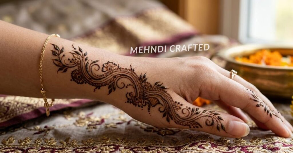 Side hand mehndi design.