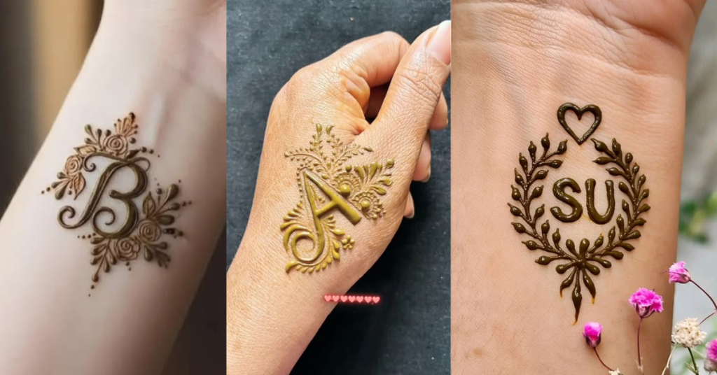 Simple Name Mehndi Designs 2026 elegant floral bridal hand design