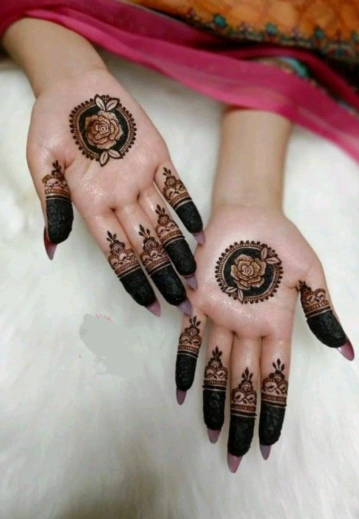 Tips for achieving a dark mehndi stain including proper application, longer drying time, lemon-sugar sealing, and avoiding water for several hours after removal. Circle Mehndi designs