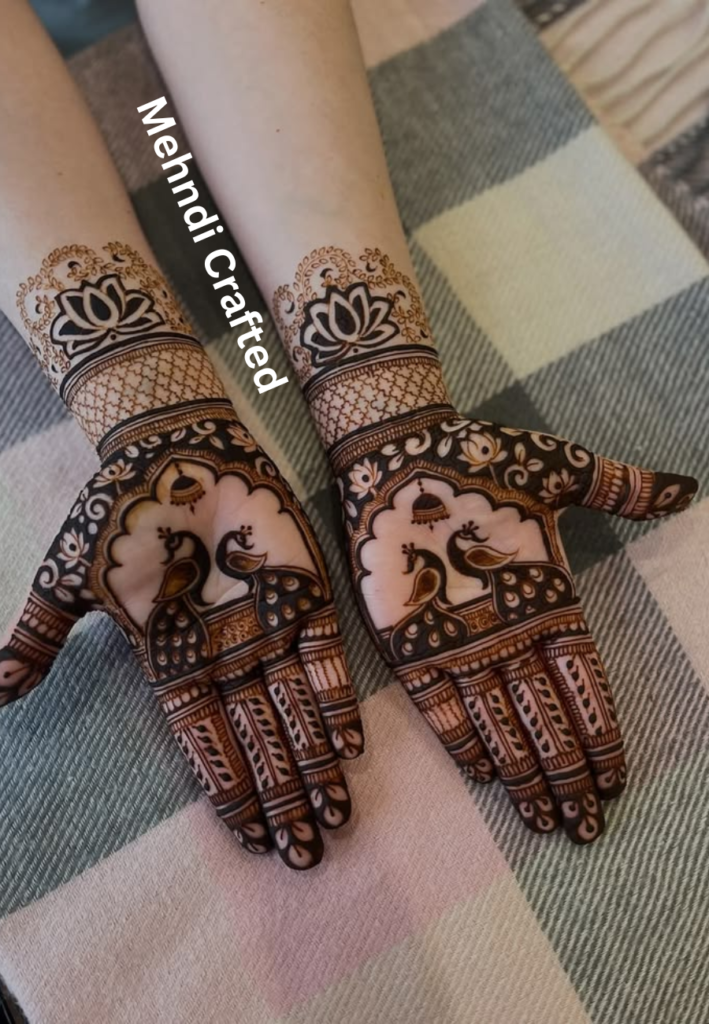 Traditional mandala mehndi design covering full palm