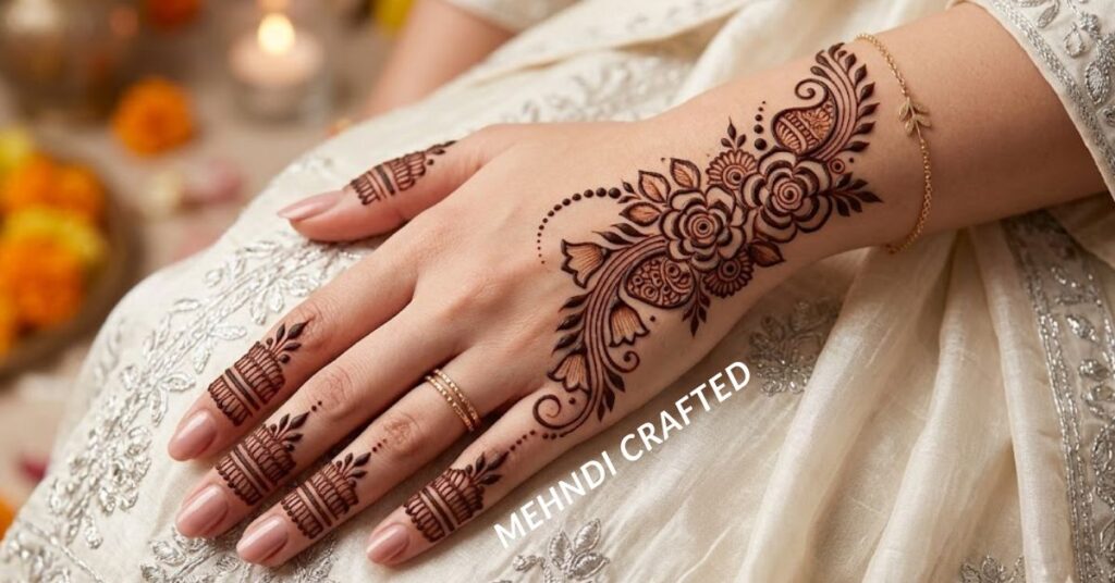 Trending half hand mehndi designs 2026.