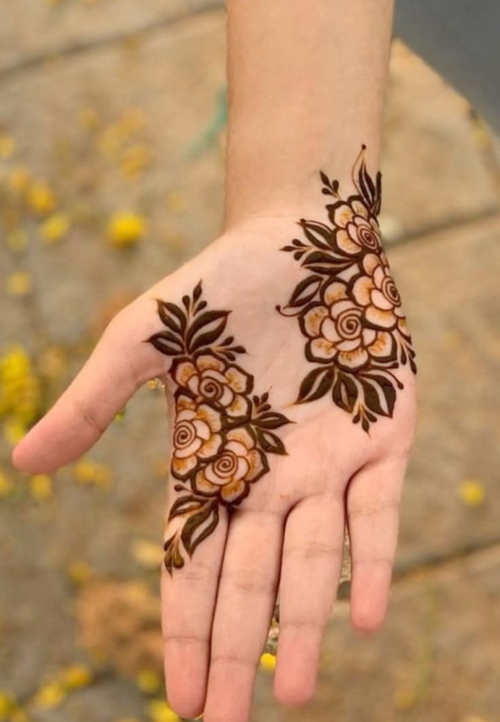 Trending Arabic Front Hand Mehndi Designs 2026 with bold floral vines and elegant modern henna patterns**
